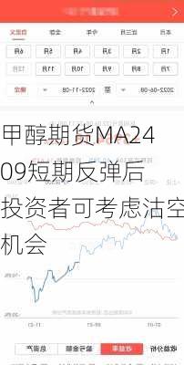 甲醇期货MA2409短期反弹后 投资者可考虑沽空机会