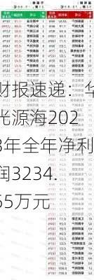 财报速递：华光源海2023年全年净利润3234.55万元