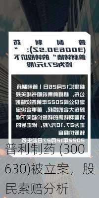 普利制药 (300630)被立案，股民索赔分析