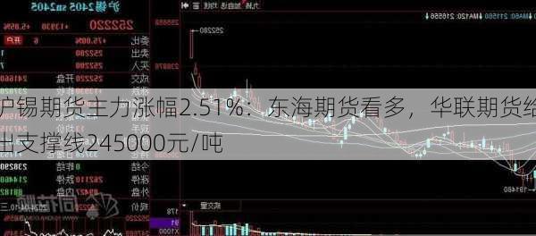 沪锡期货主力涨幅2.51%：东海期货看多，华联期货给出支撑线245000元/吨