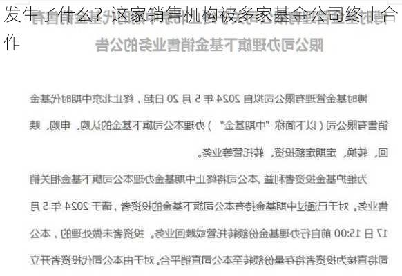 发生了什么？这家销售机构被多家基金公司终止合作