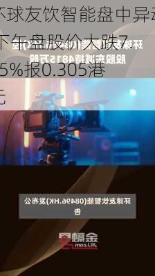 环球友饮智能盘中异动 下午盘股价大跌7.85%报0.305港元