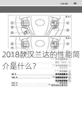 2018款汉兰达的性能简介是什么？