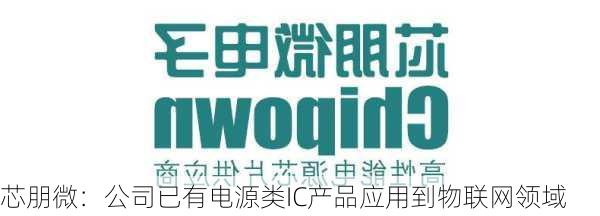 芯朋微：公司已有电源类IC产品应用到物联网领域