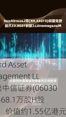 Lazard Asset Management LLC售出中信证券(06030.HK)568.1万股H股股份，价值约1.55亿港元