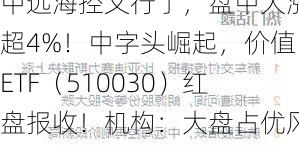 中远海控又行了，盘中大涨超4%！中字头崛起，价值ETF（510030）红盘报收！机构：大盘占优风格有望延续