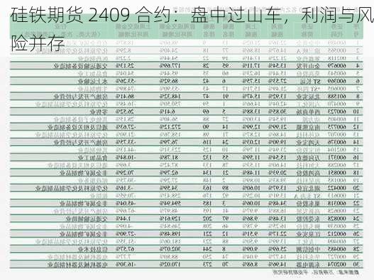 硅铁期货 2409 合约：盘中过山车，利润与风险并存