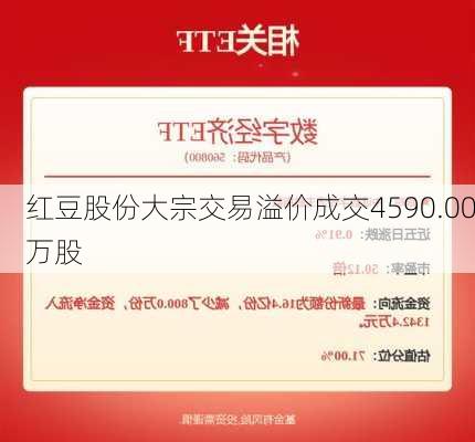 红豆股份大宗交易溢价成交4590.00万股