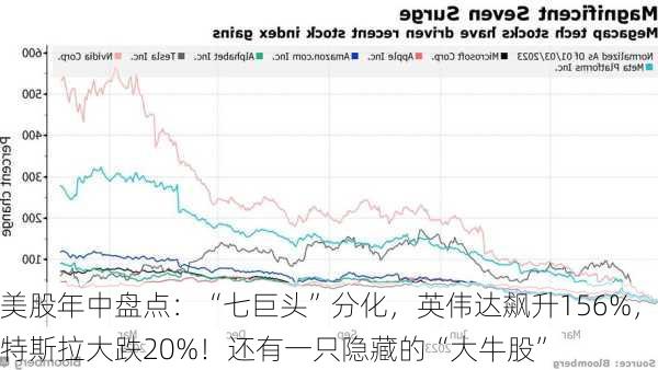 美股年中盘点：“七巨头”分化，英伟达飙升156%，特斯拉大跌20%！还有一只隐藏的“大牛股”