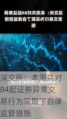 深交所：本周共对84起证券异常交易行为采取了自律监管措施