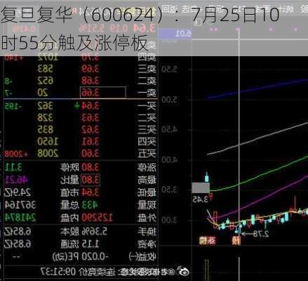 复旦复华（600624）：7月25日10时55分触及涨停板