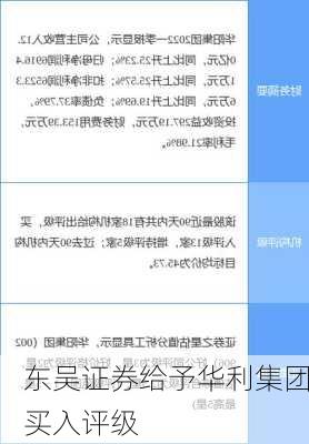 东吴证券给予华利集团买入评级