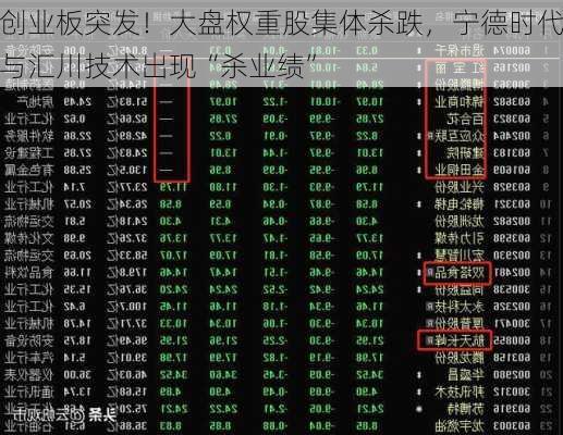 创业板突发！大盘权重股集体杀跌，宁德时代与汇川技术出现“杀业绩”