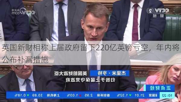 英国新财相称上届政府留下220亿英镑亏空，年内将公布补漏措施