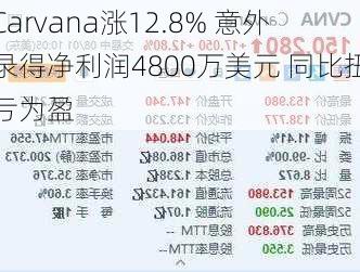 Carvana涨12.8% 意外录得净利润4800万美元 同比扭亏为盈