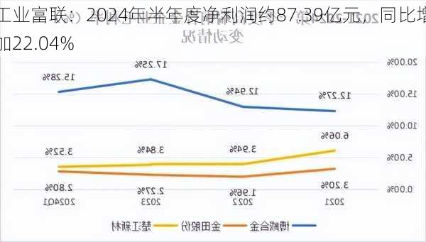 工业富联：2024年半年度净利润约87.39亿元，同比增加22.04%