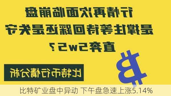 比特矿业盘中异动 下午盘急速上涨5.14%