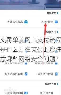 交罚单的网上支付流程是什么？在支付时应注意哪些网络安全问题？