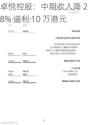 卓悦控股：中期收入降 21.8% 溢利 10 万港元