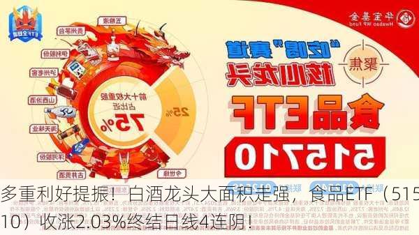 多重利好提振！白酒龙头大面积走强，食品ETF（515710）收涨2.03%终结日线4连阴！