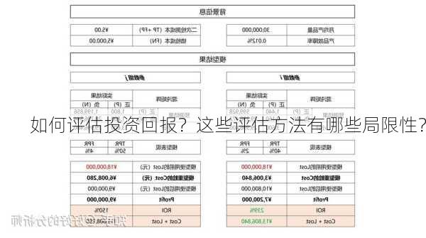 如何评估投资回报？这些评估方法有哪些局限性？