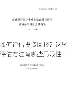 如何评估投资回报？这些评估方法有哪些局限性？