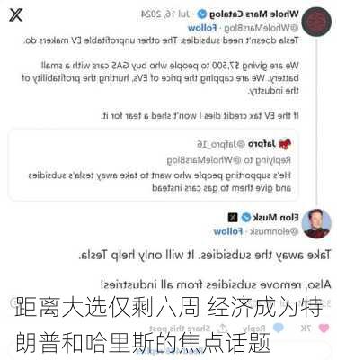 距离大选仅剩六周 经济成为特朗普和哈里斯的焦点话题