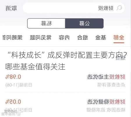 “科技成长”成反弹时配置主要方向？哪些基金值得关注