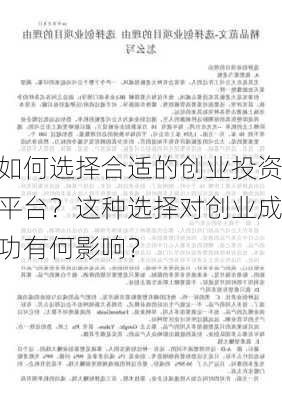 如何选择合适的创业投资平台？这种选择对创业成功有何影响？