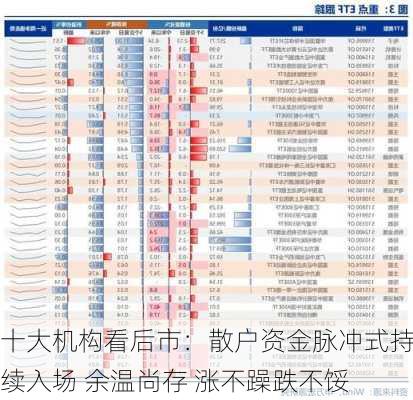 十大机构看后市：散户资金脉冲式持续入场 余温尚存 涨不躁跌不馁