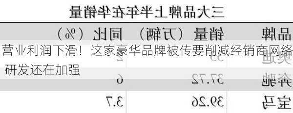 营业利润下滑！这家豪华品牌被传要削减经销商网络 研发还在加强