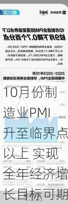 10月份制造业PMI升至临界点以上 实现全年经济增长目标可期