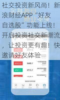 社交投资新风尚！新浪财经APP“好友自选股”功能上线！开启投资社交新潮流，让投资更有趣！快邀请好友体验