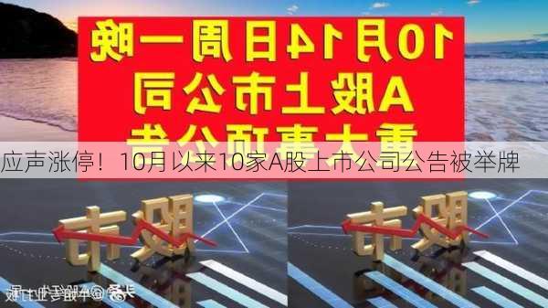 应声涨停！10月以来10家A股上市公司公告被举牌