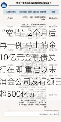 “空档”2个月后再一例 马上消金10亿元金融债发行在即 重启以来消金公司发行额已超500亿元