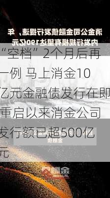 “空档”2个月后再一例 马上消金10亿元金融债发行在即 重启以来消金公司发行额已超500亿元