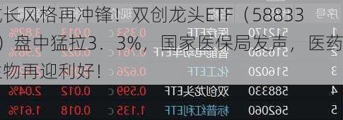 成长风格再冲锋！双创龙头ETF（588330）盘中猛拉3．3%，国家医保局发声，医药生物再迎利好！