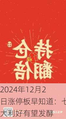 2024年12月2日涨停板早知道：七大利好有望发酵