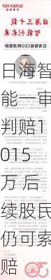 日海智能一审判赔1015万 后续股民仍可索赔