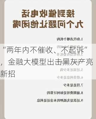 “两年内不催收、不起诉”，金融大模型出击黑灰产亮新招