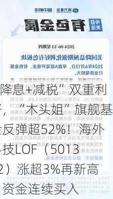 “降息+减税”双重利好，“木头姐”旗舰基金反弹超52%！海外科技LOF（501312）涨超3%再新高，资金连续买入