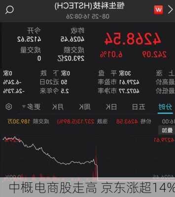 中概电商股走高 京东涨超14%