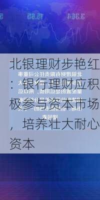 北银理财步艳红：银行理财应积极参与资本市场，培养壮大耐心资本