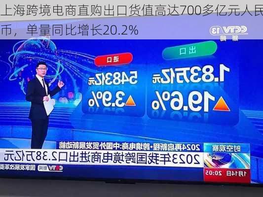 上海跨境电商直购出口货值高达700多亿元人民币，单量同比增长20.2%