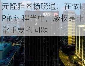 元隆雅图杨晓通：在做IP的过程当中，版权是非常重要的问题