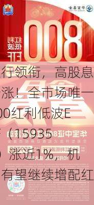 银行领衔，高股息普涨！全市场唯一800红利低波ETF（159355）涨近1%，机构有望继续增配红利