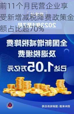 前11个月民营企业享受新增减税降费政策金额占比超70%