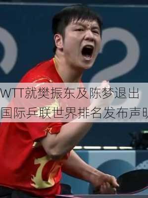 WTT就樊振东及陈梦退出国际乒联世界排名发布声明